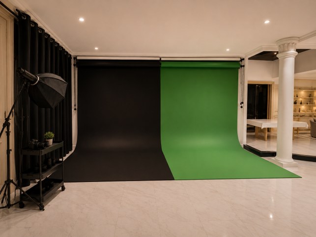 Interchangeable backdrop studio